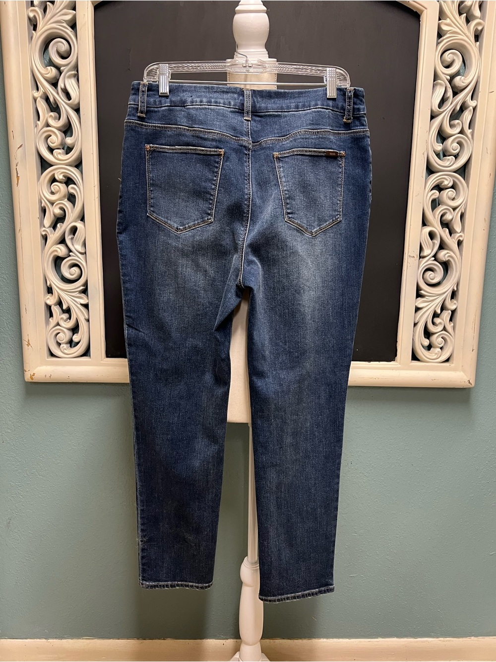 Chico’s so slimming girlfriend ankle beaded and distressed straight leg - Picture 7 of 9